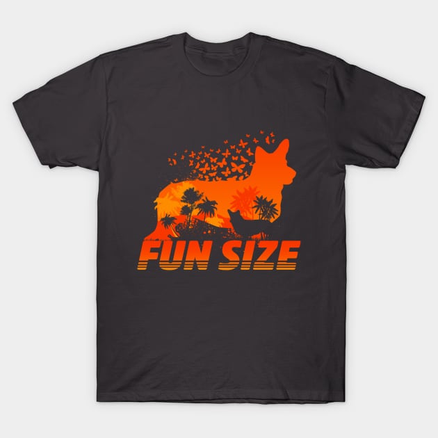 Fun Size Corgi Silhouette T-Shirt by yaros